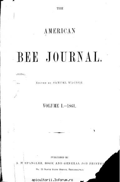 asa a aratat primul numar din abj adicarele mai pe romaneste jurnalul de stuparit aparut la 1861